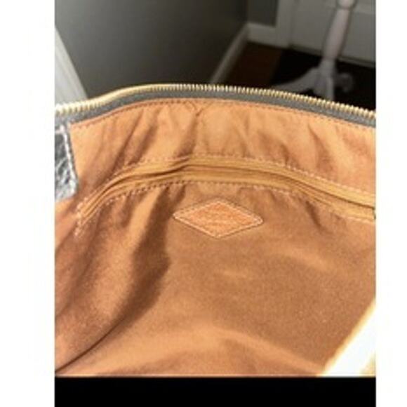 Vtg Fossil Crossbody Black Pebbled Leather Adjustable Strap Y2K Purse Bag - Picture 6 of 6